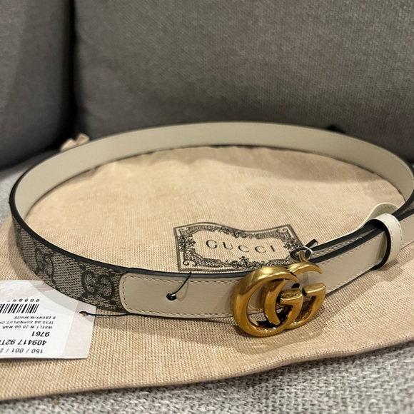 NEW Gucci GG Marmont Supreme GG Logo Thin Belt - Picture 11 of 12
